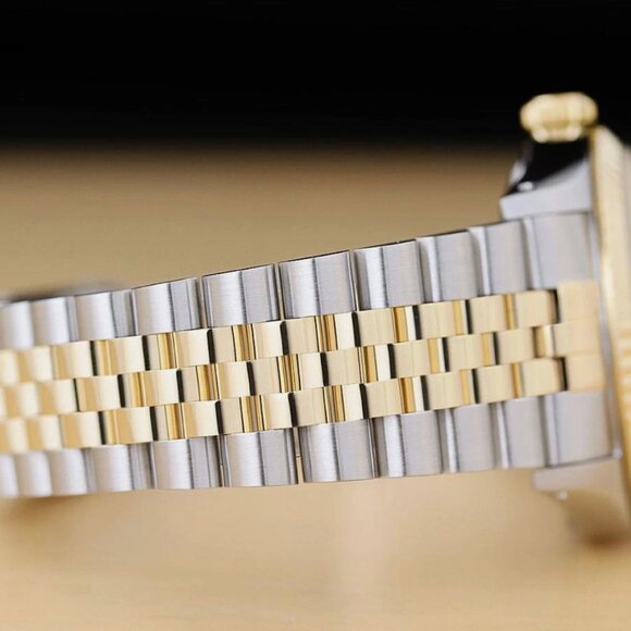 ROLEX MENS DATEJUST 18K GOLD STAINLESS STEEL CHAMPAGNE DIAL TWO TONE WATCH - Picture 8 of 9